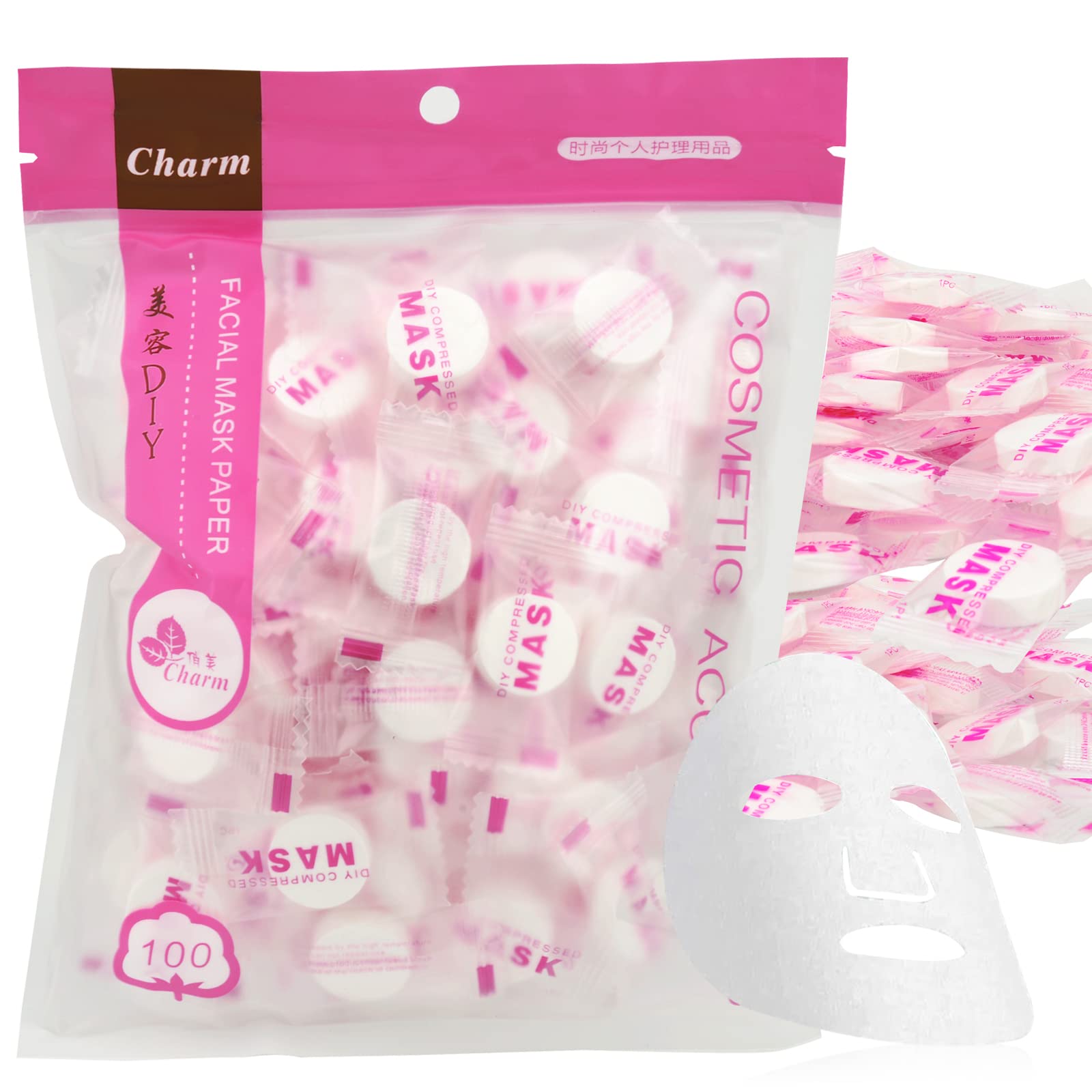 Masques en coton compressé Cayanmydery emballage individuel pratique pour le voyage.
