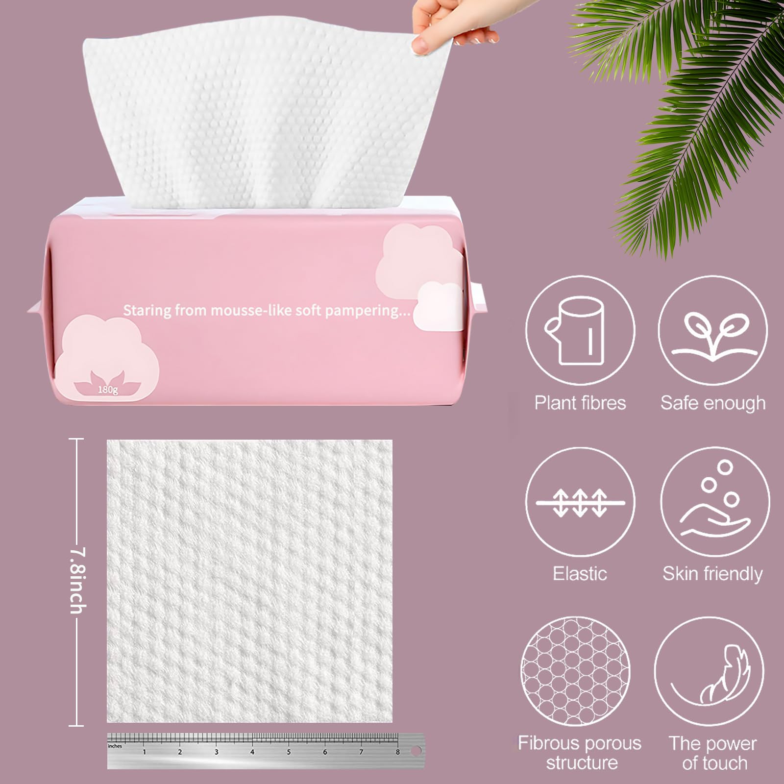 Cayxenful lingettes-visage coton doux, nettoyage quotidien