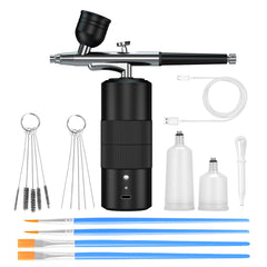 CBVCBV aerographe kit portable ongles noir, précision pour le nail art.