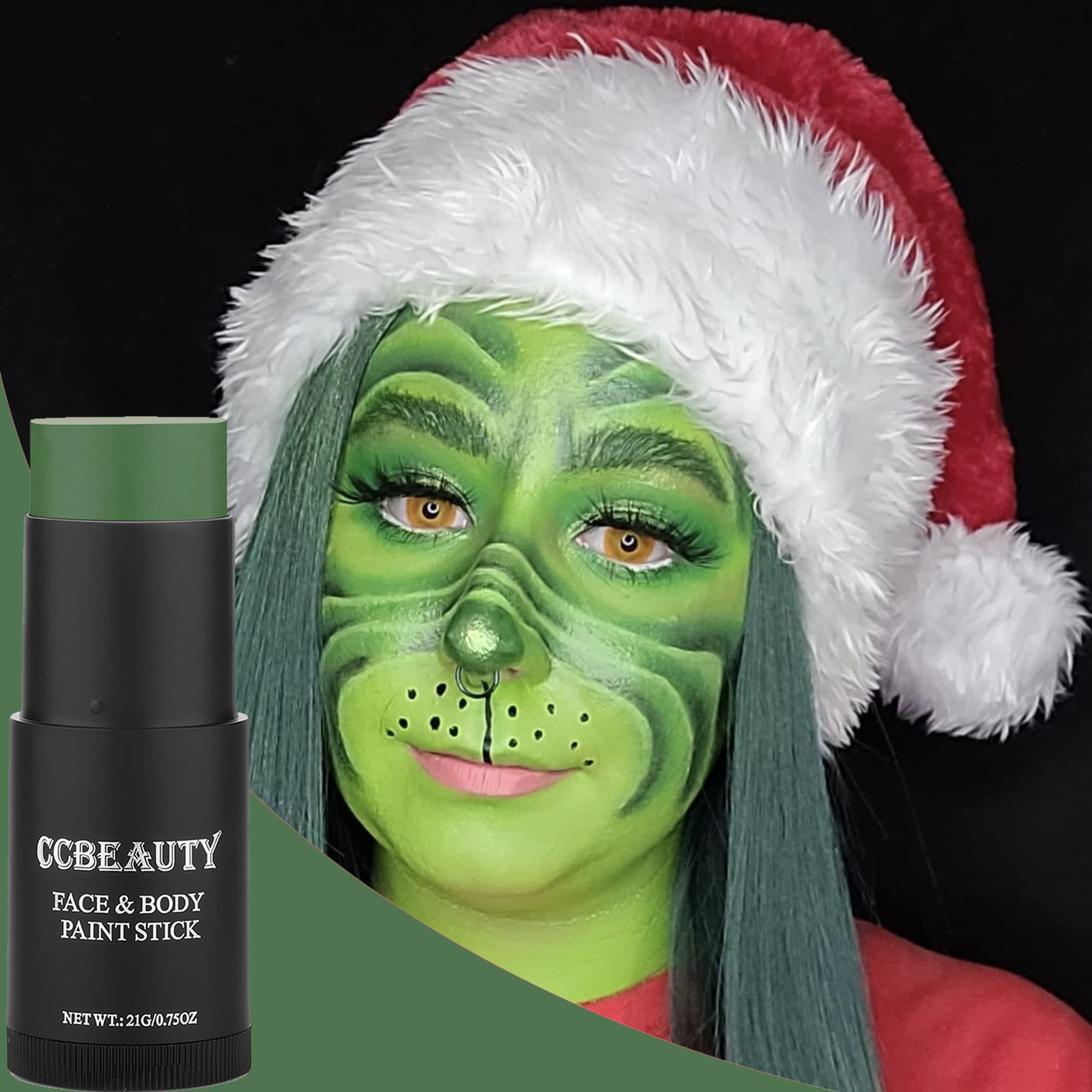 CCbeauty bâton-teint vert résistance-eau pour maquillages effets spéciaux durables.