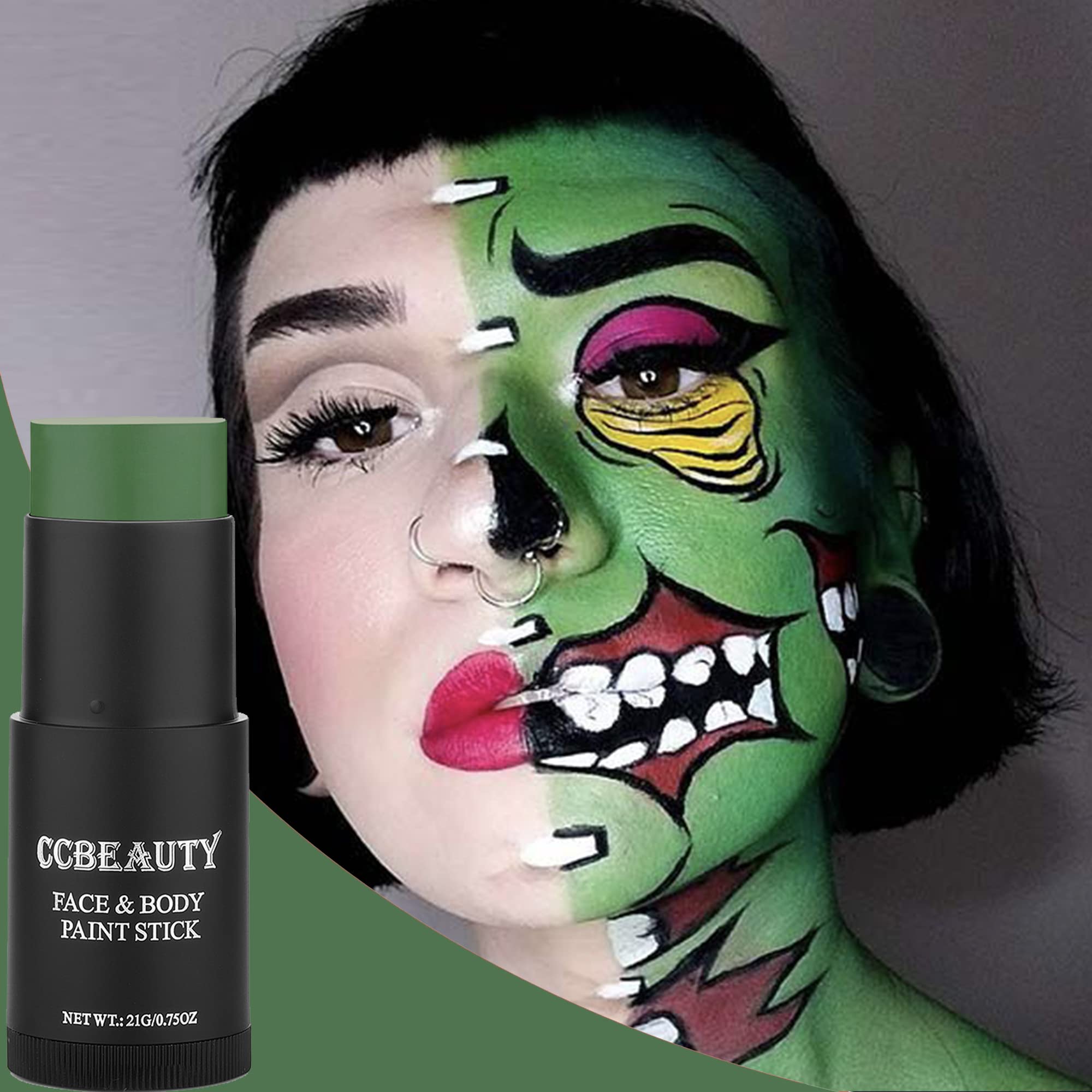 CCbeauty bâton-teint vert sans transfert pour scène et cosplay.