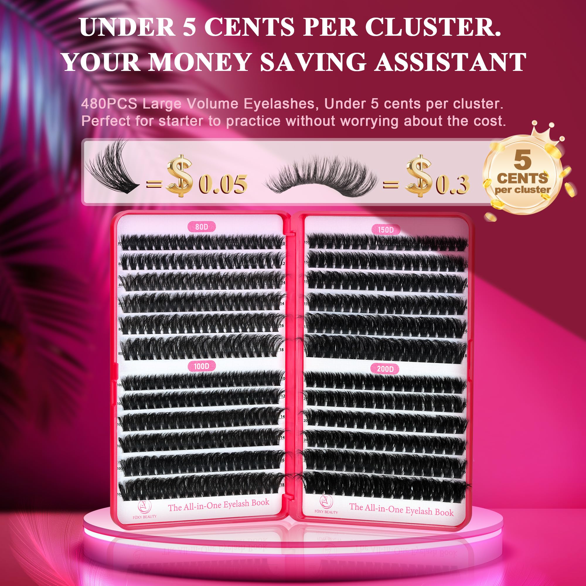 CCODDY Bombshell X – kit complet avec colle, démaquillant et outils professionnels.