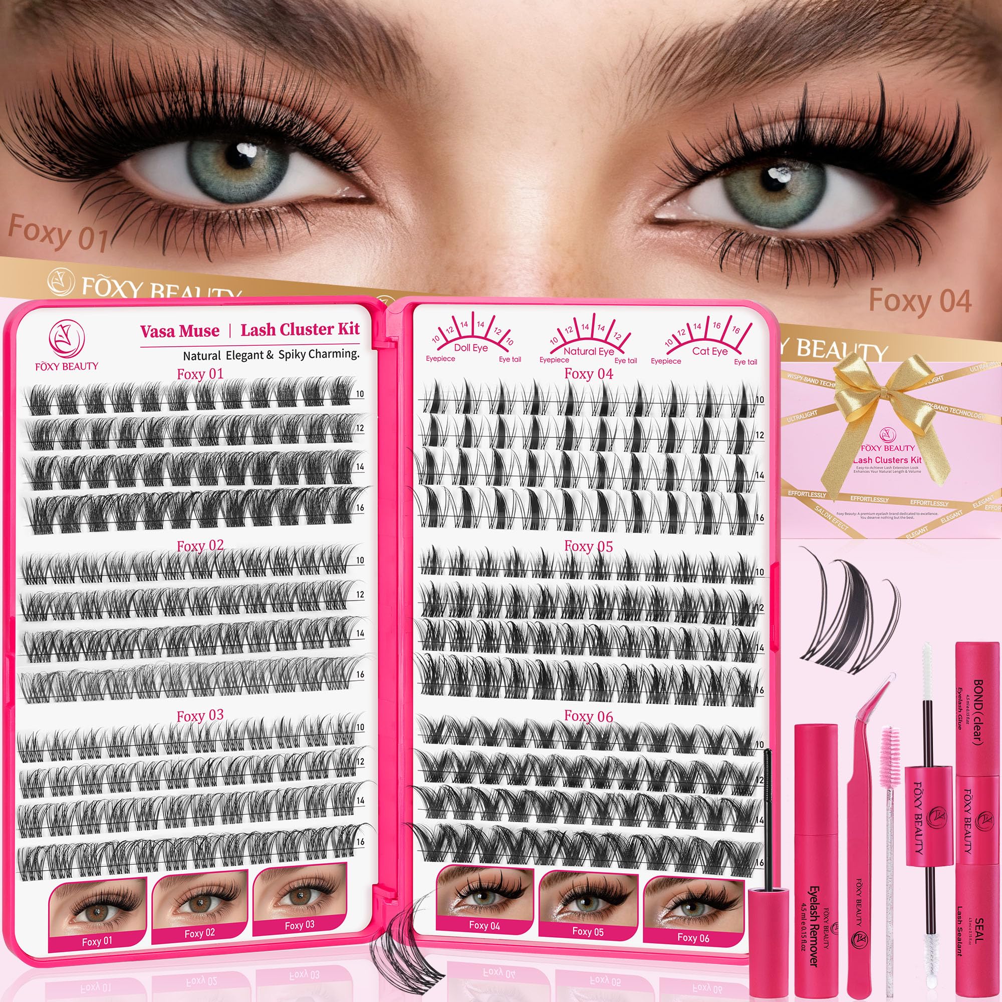 CCODDY Vasa Muse kit cils 10-16mm pour un regard naturel et dense.