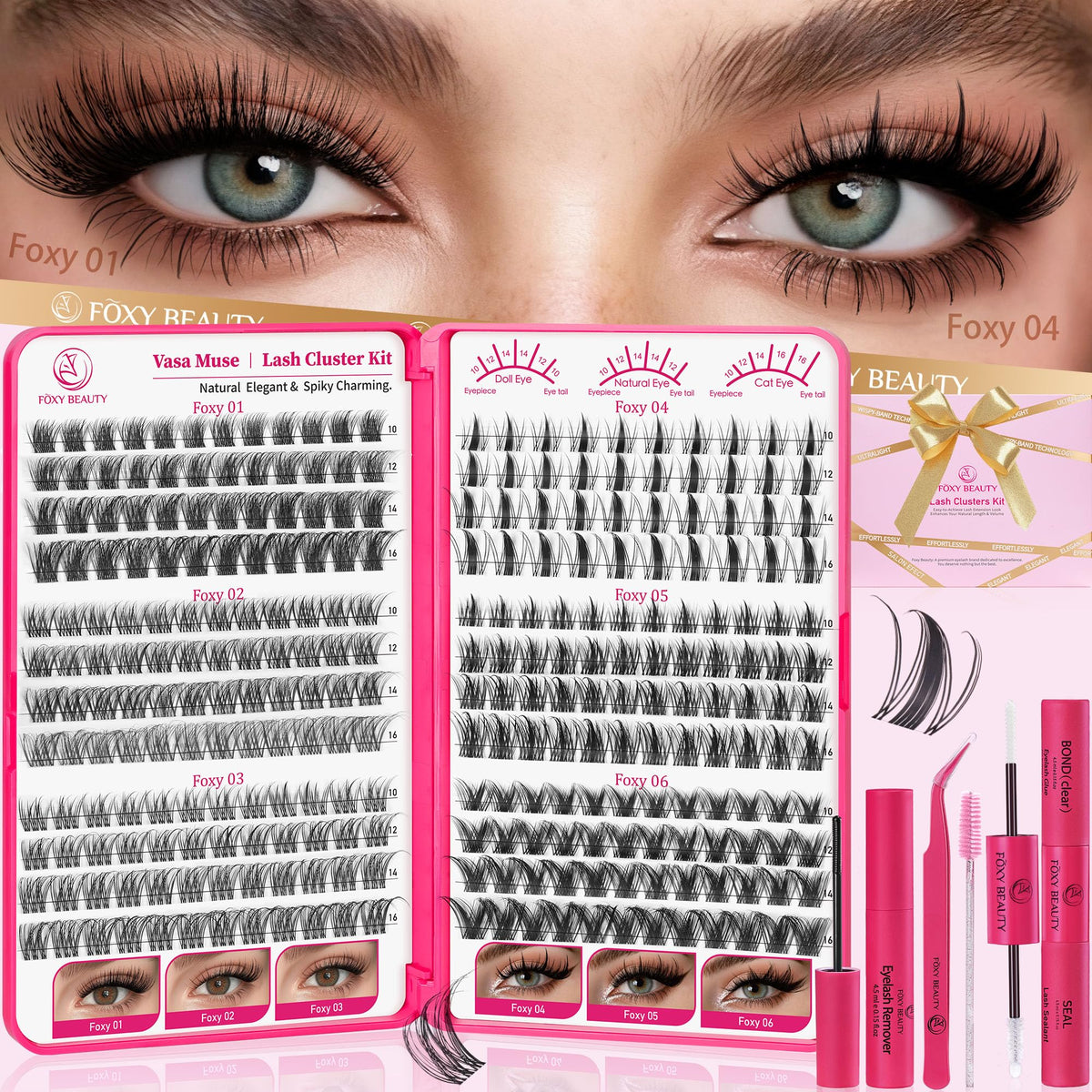 CCODDY Vasa Muse kit cils 10-16mm pour un regard naturel et dense.