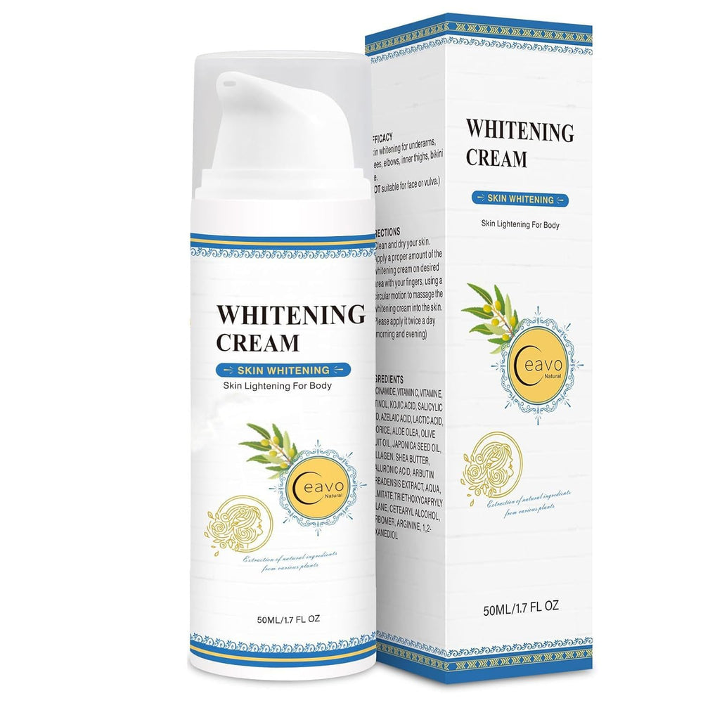 Ceavo Crème éclaircissante application rapide, peau lumineuse et uniforme.