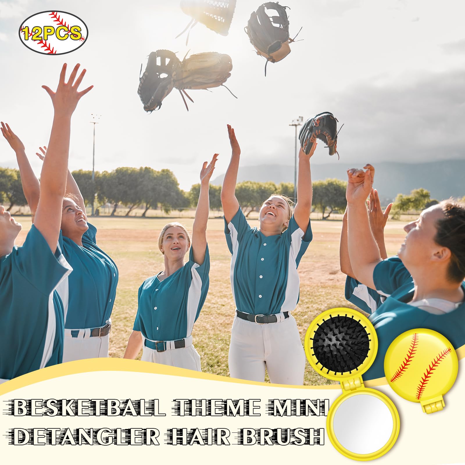 Miroir intégré Cecnamt dans la brosse Softball mini pour vérifier le look.