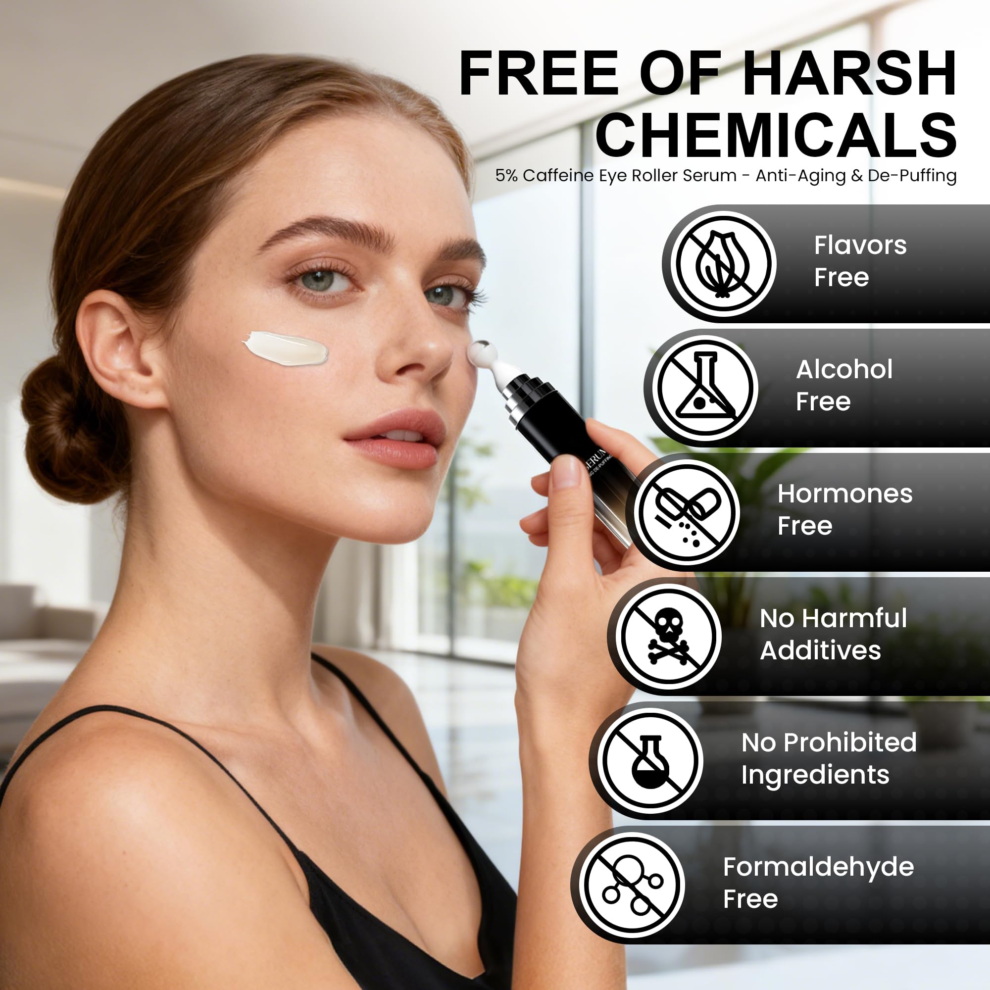 Formule anti-ride yeux avec peptides pour un regard lissé.