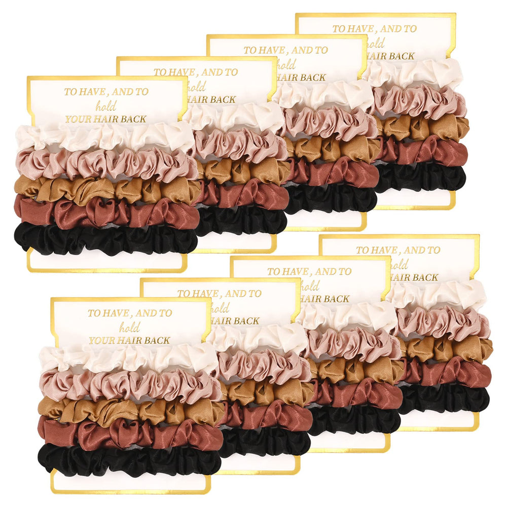Ceelgon scrunchies satin ivoire pour coiffure élégante au quotidien et lors d'événements