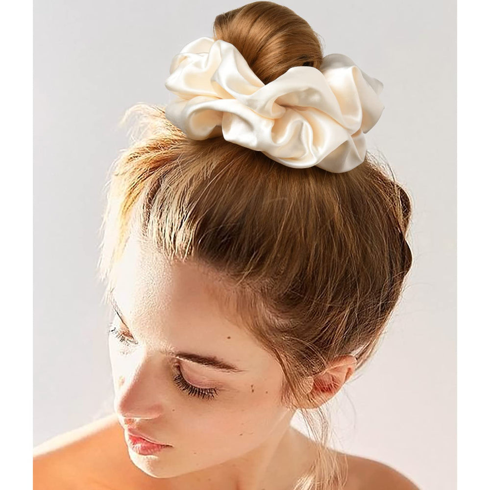 CEELGON scrunchie satin, élasticité jusqu'à 38 cm pour diverses coiffures.