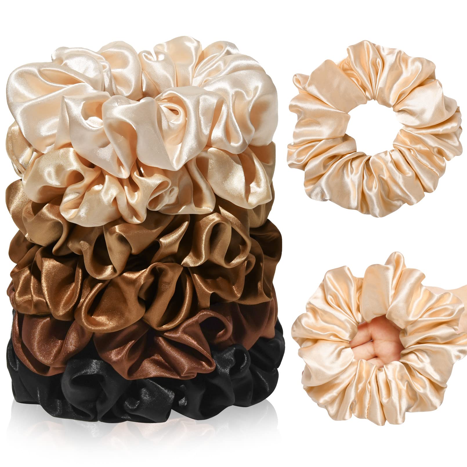 CEELGON ensemble six scrunchies satin offre polyvalence et style.