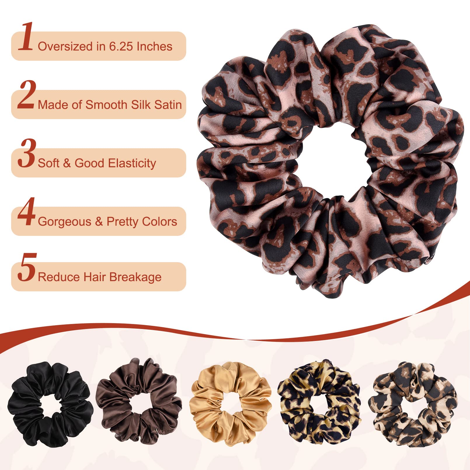 CEELGON scrunchie satin noir, accessoire discret qui maintient sans laisser de pli