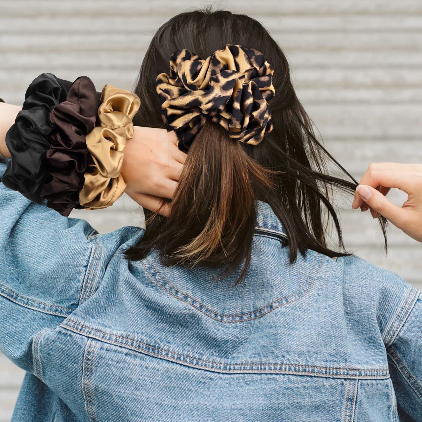 CEELGON scrunchie satin lot de 6, cadeau élégant pour toutes les occasions