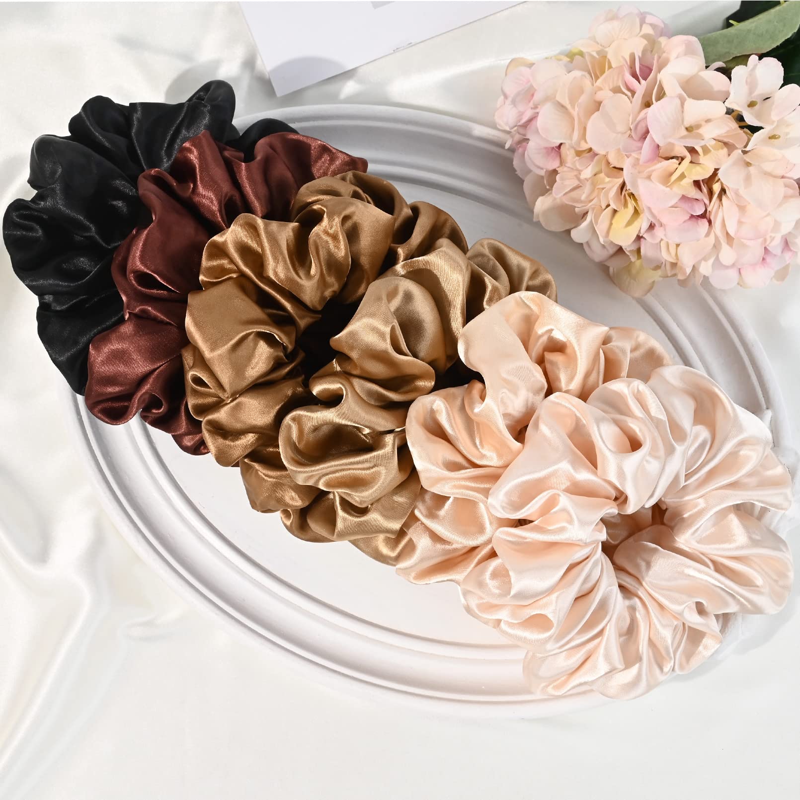 CEELGON scrunchie satin accessoire de mode protégeant les cheveux.