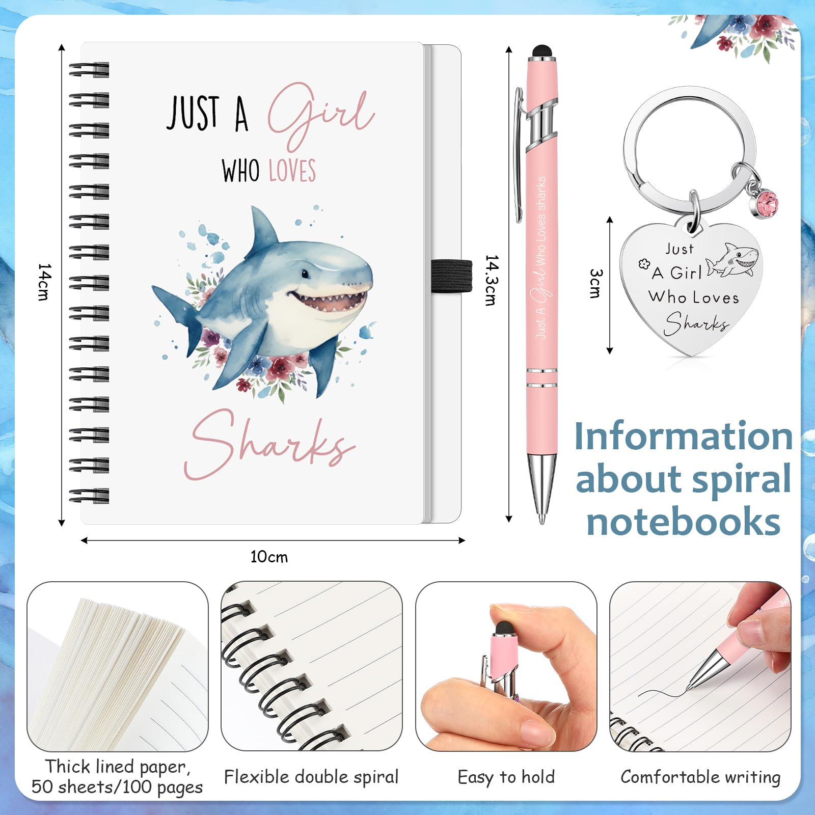 Carnet A6 Ceenna Requin carnet léger idéal pour notes et dessins.