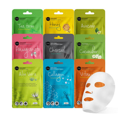 Masque visage Celavi Essence en feuille – hydratation rafraîchissante et teint tonifié.