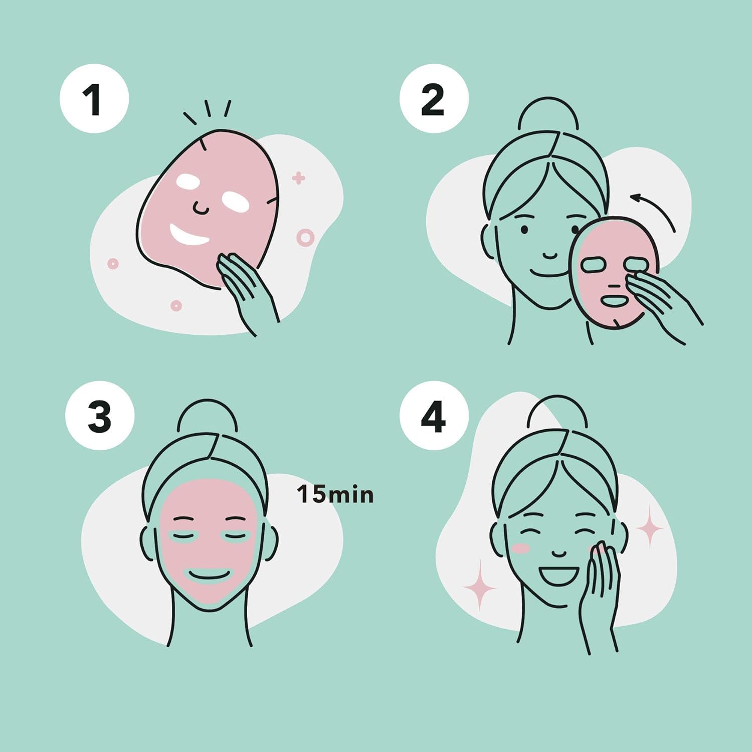 Masque en feuille Celavi Essence – concombre et thé vert pour rafraîchir la peau.