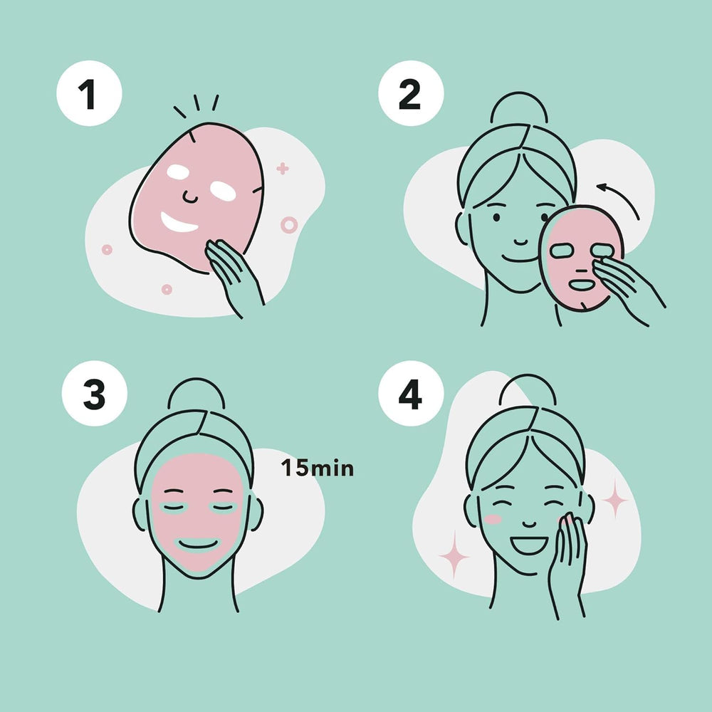 Masque en feuille Celavi Essence – concombre et thé vert pour rafraîchir la peau.