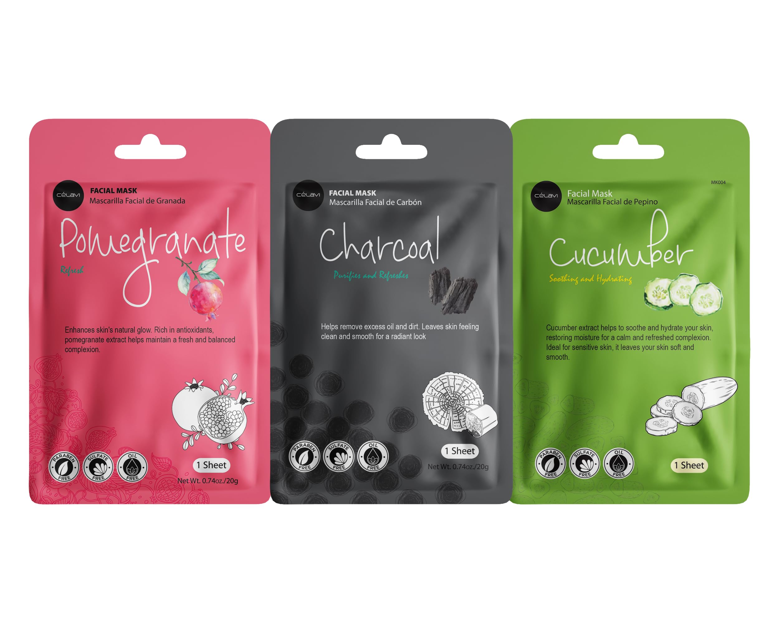 Pack de 9 masques Celavi – routine hydratante polyvalente pour différents jours.