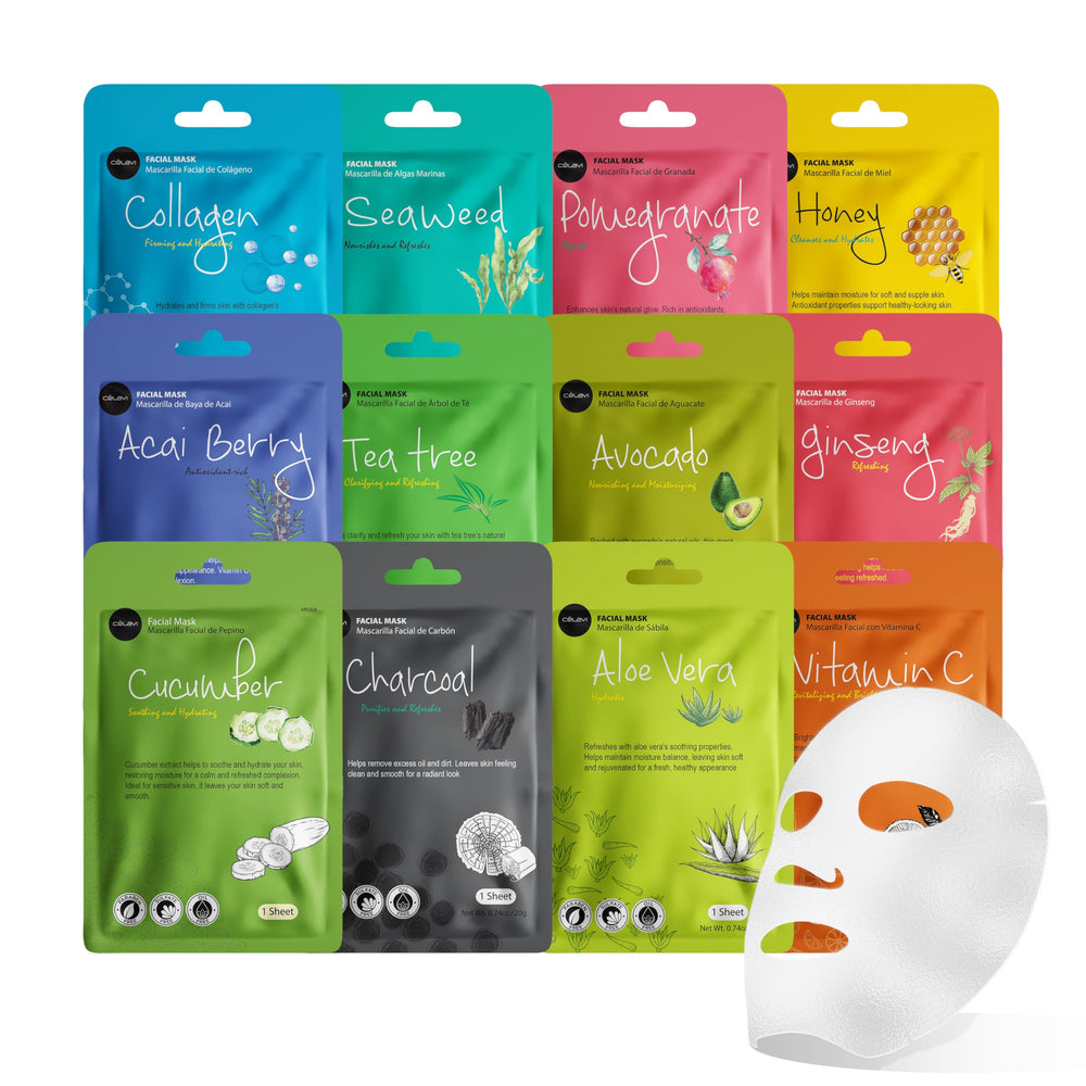 Celavi Essence – masque en feuille varié pour hydratation quotidienne.