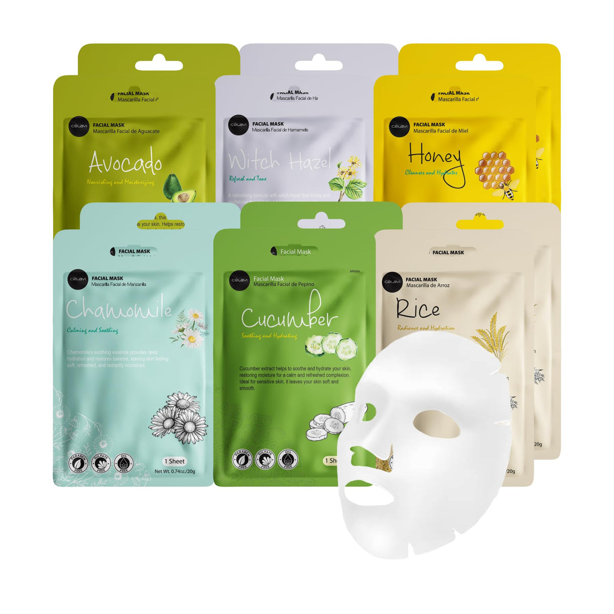 Celavi masque visage miel hydratant et nourrissant pour peau douce
