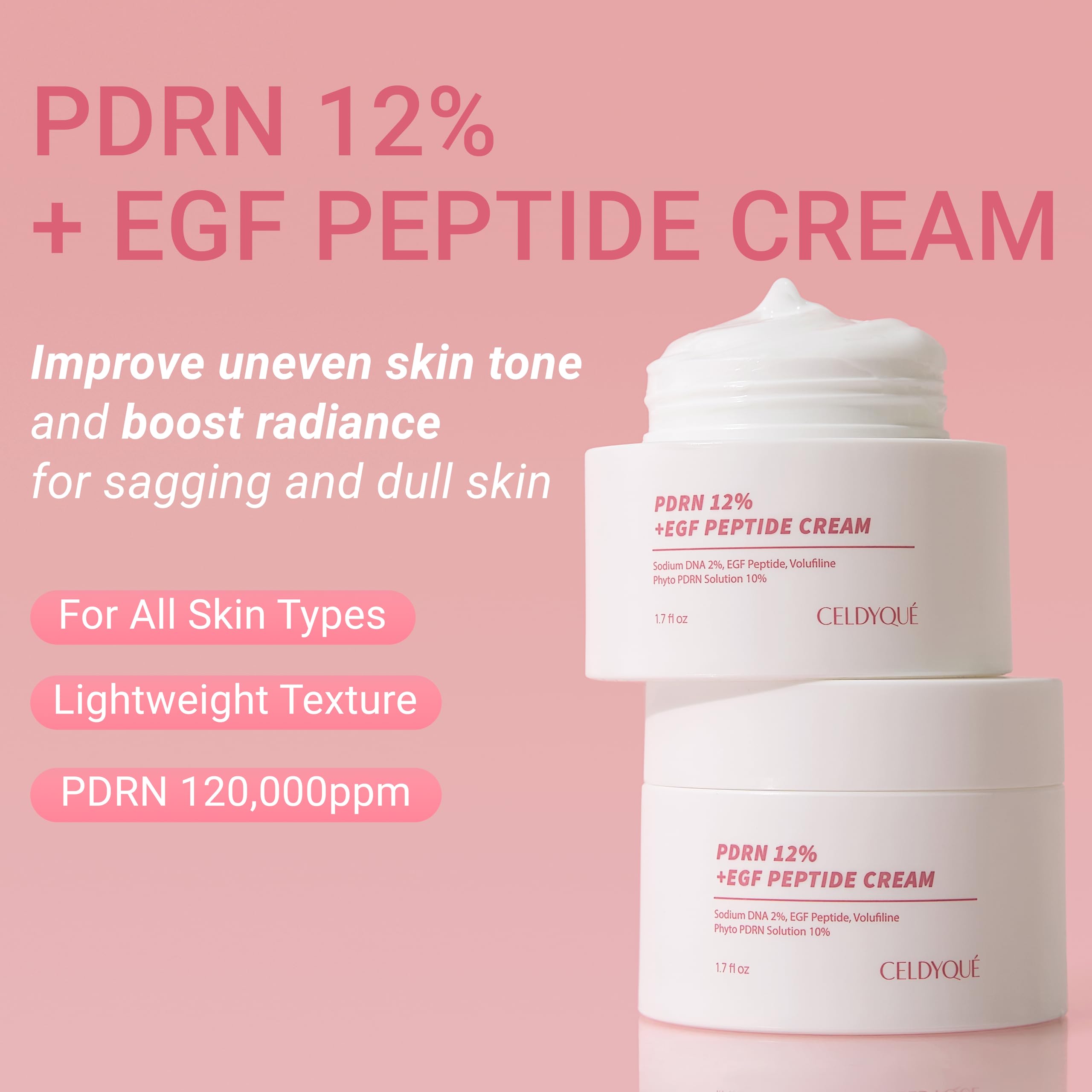 Texture satinée de la crème CELDYQUE prête à être appliquée en douceur.