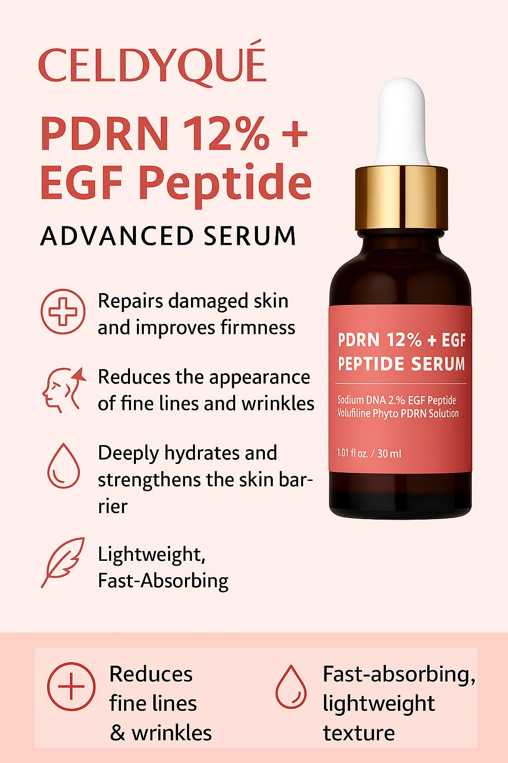 Acide hyaluronique et céramides pour hydrater et renforcer la barrière.