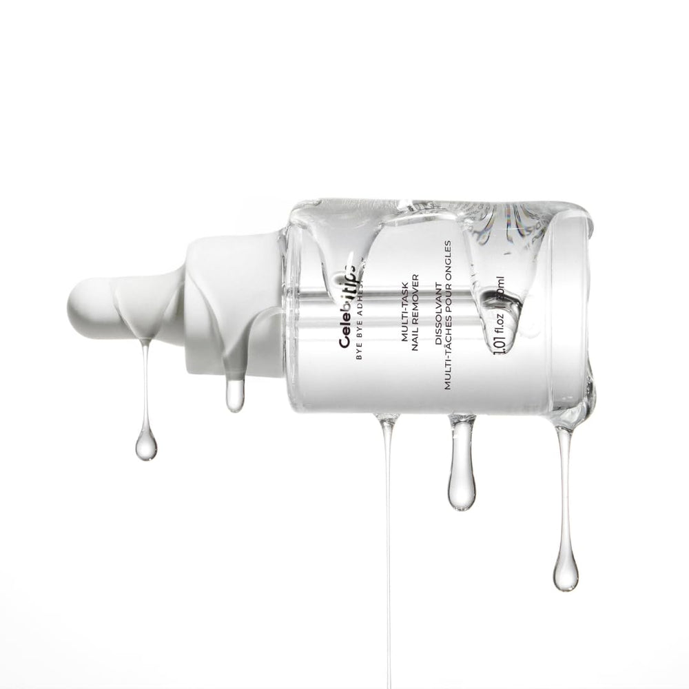 Celebritips Bye Bye Adhesive: flacon compact et sans odeur, usage domestique pratique.