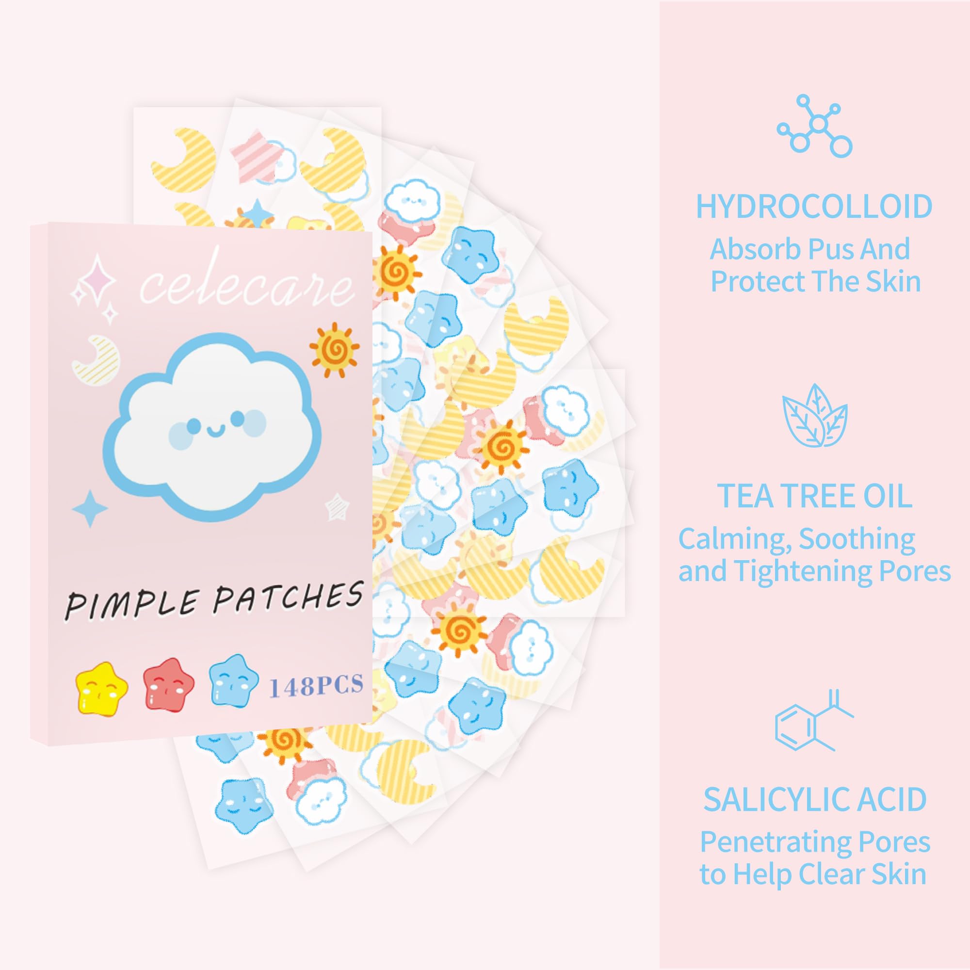 CELECARE patch lune, design élégant et adhérence durable.