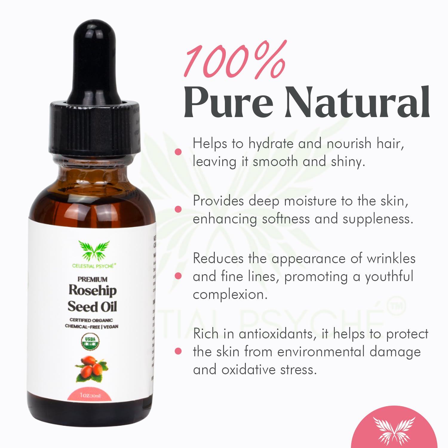 Celestial Psyché: goutte d'huile sur peau pour nourrir en profondeur.