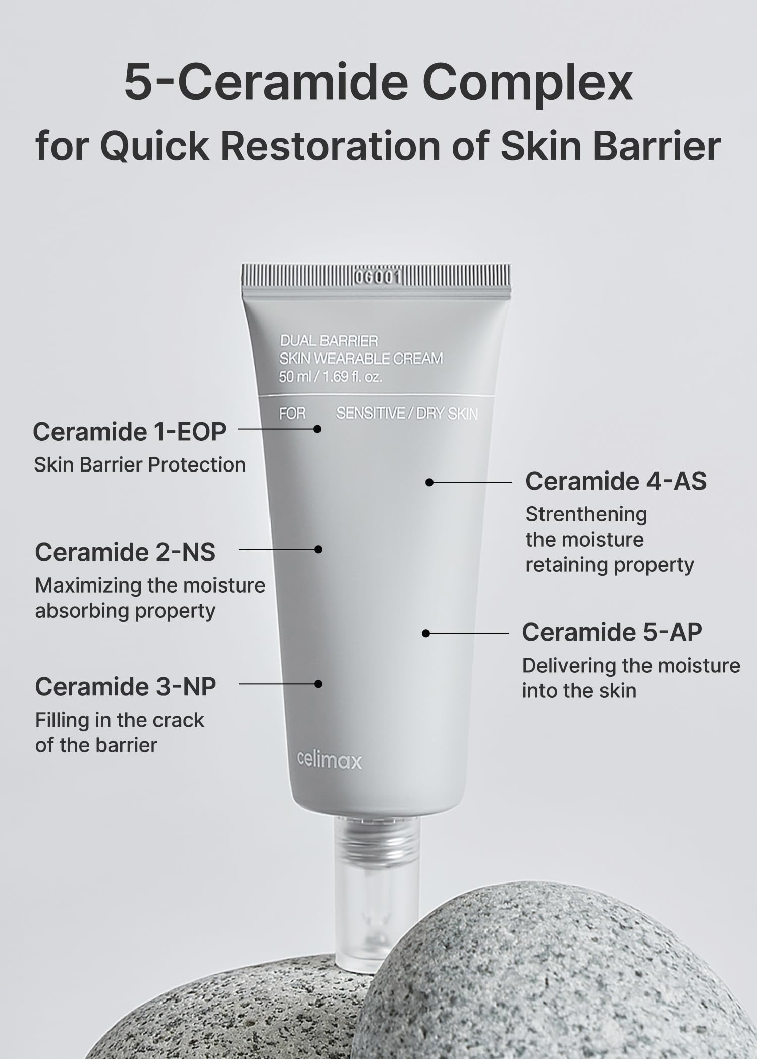 Celimax Dual Barrier : sans parfum, formule douce pour tous types de peau.