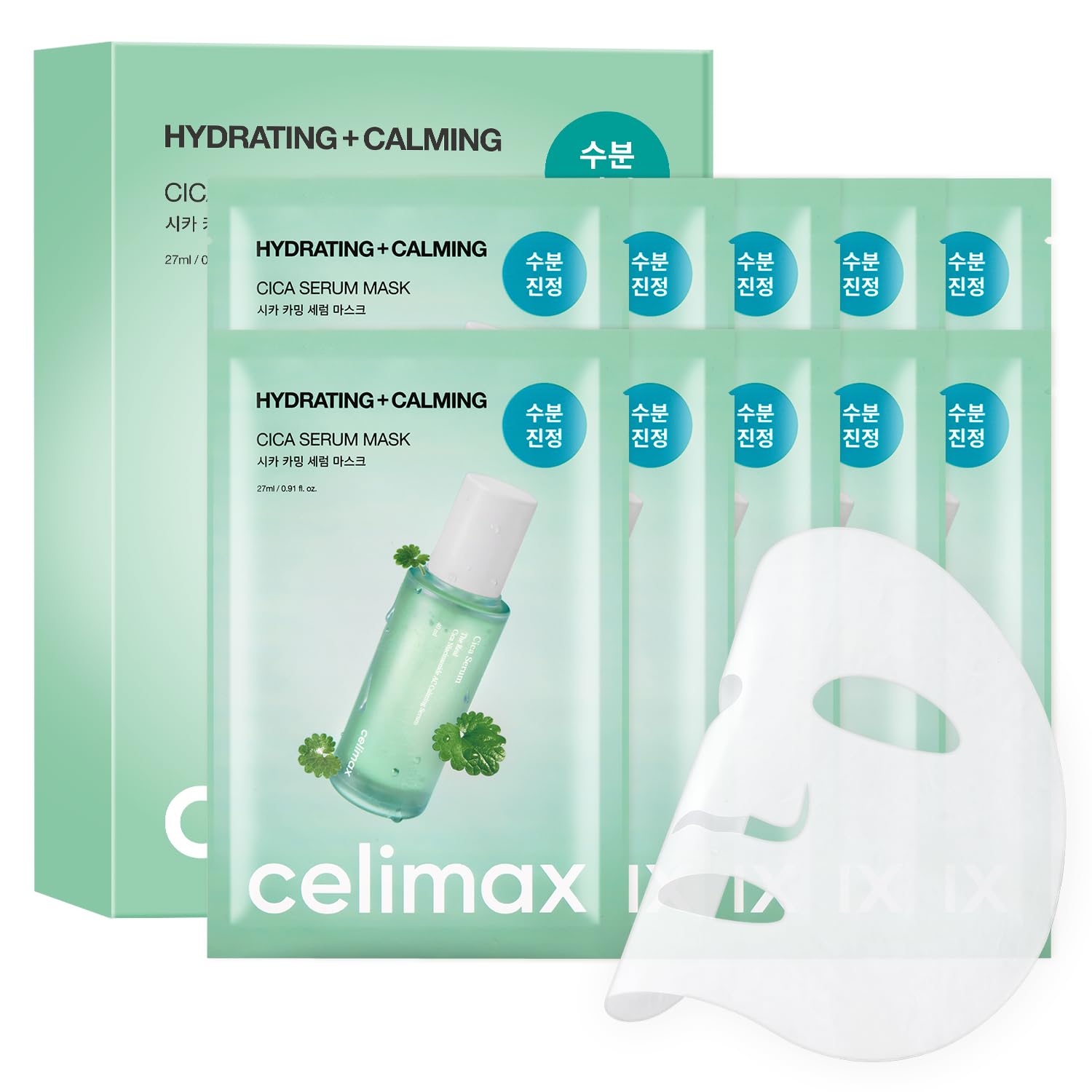 Celimax masque-serum-cica-apaise hydrate et calme la peau sensible.