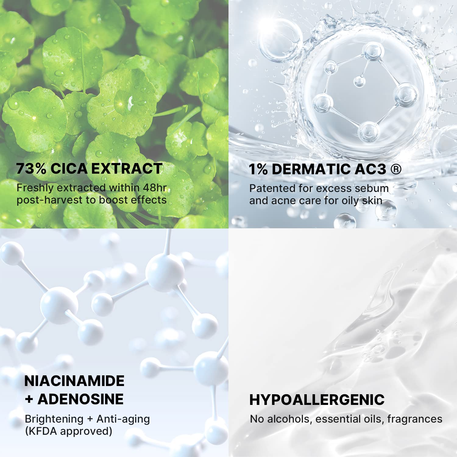 Hydratation légère et contrôle naturel du sébum avec Celimax Real Cica.
