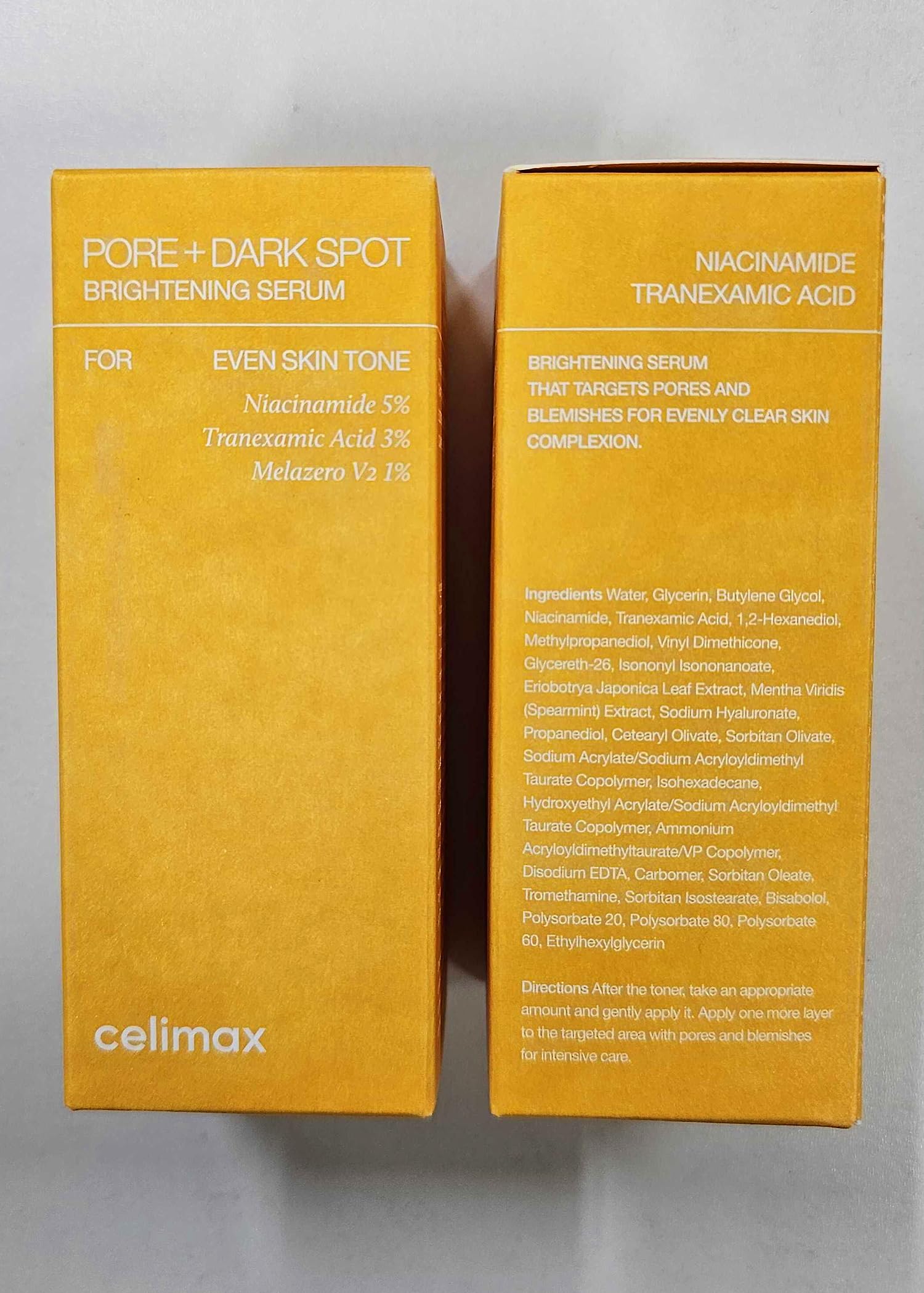 Celimax Pore+ ingrédients sans parfum, soin adapté aux peaux sensibles.