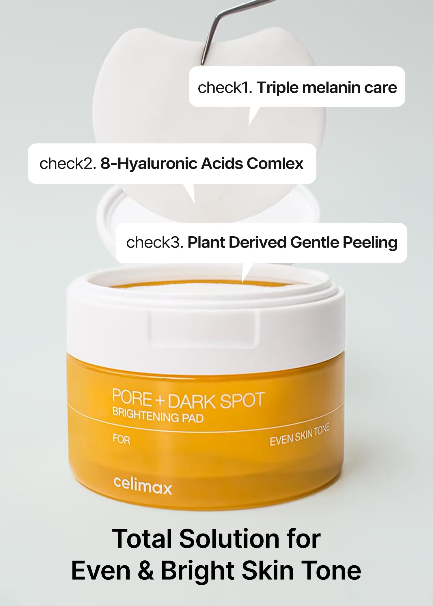 Celimax tampons exfoliants brillance-teint révèle un teint plus homogène