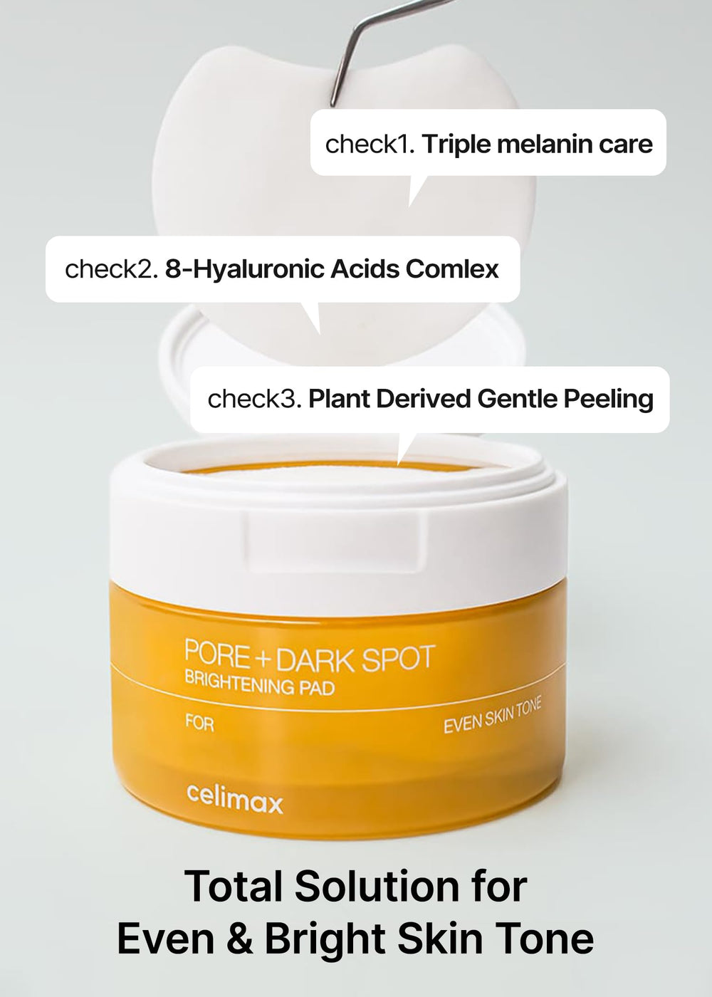 Celimax tampons exfoliants brillance-teint révèle un teint plus homogène