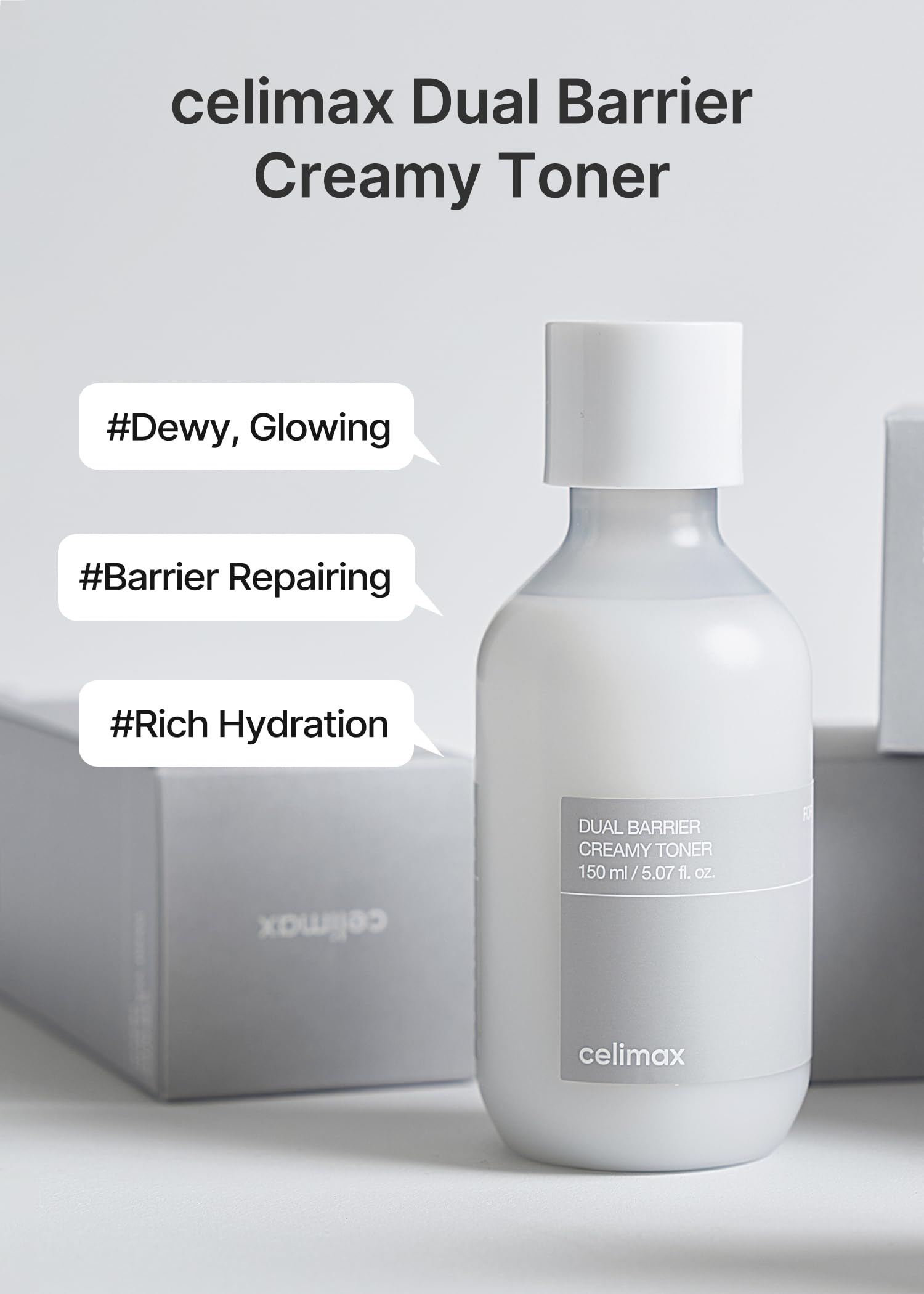Celimax Tonique Crème Double Barrière — texture lactée enveloppant la peau en douceur.