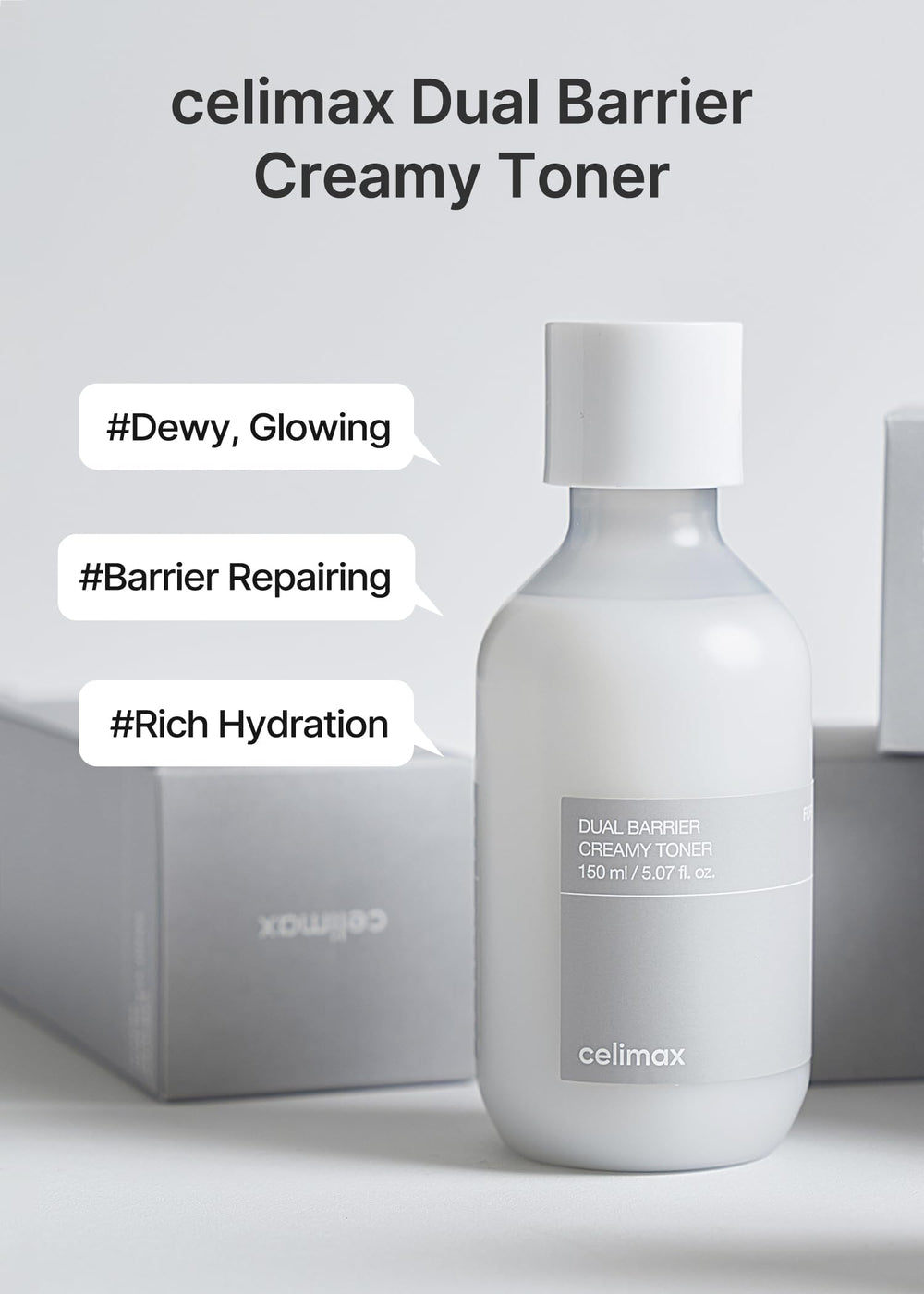 Celimax Tonique Crème Double Barrière — texture lactée enveloppant la peau en douceur.