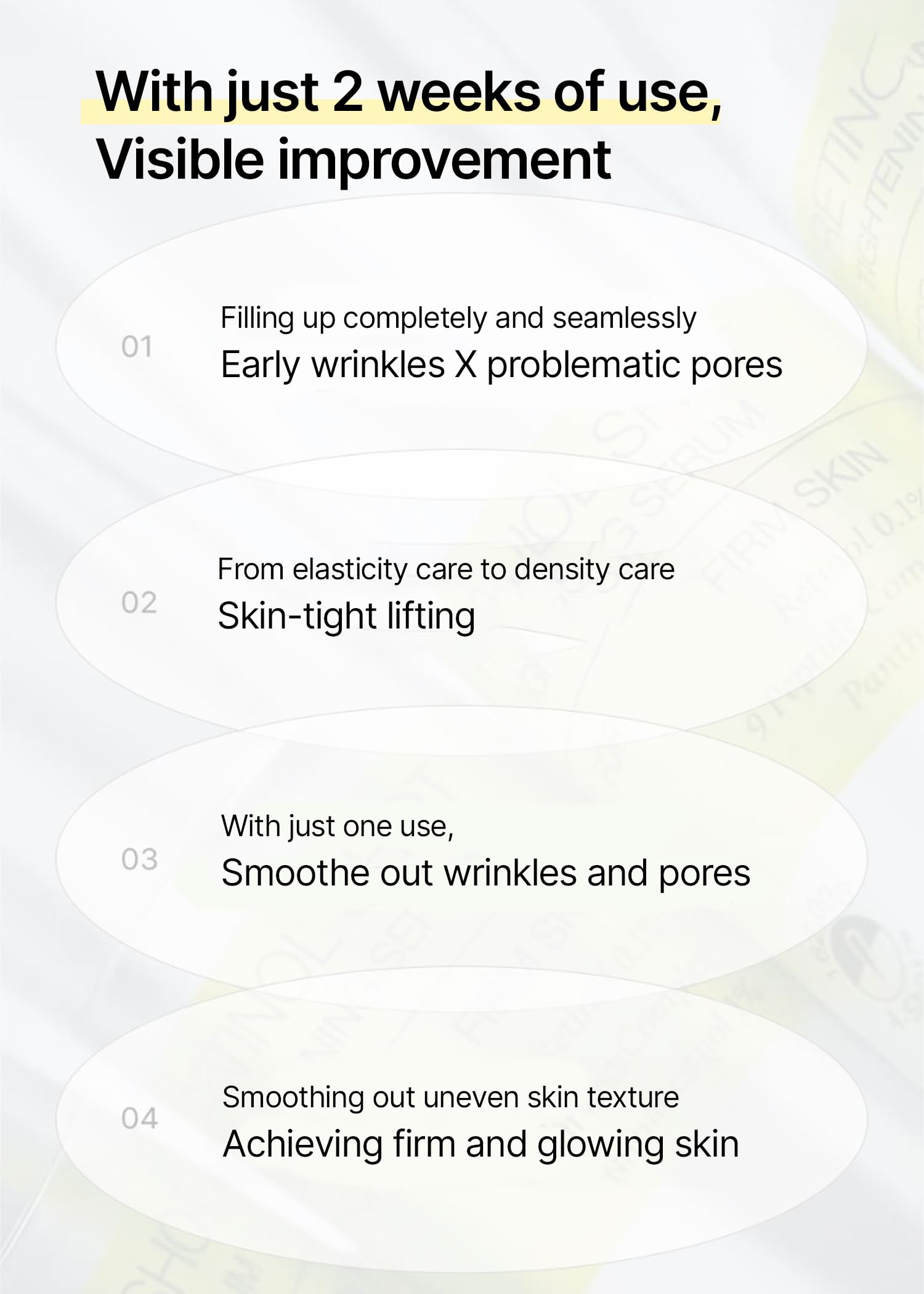 Réduction possible des pores dilatés et lissage de la texture.
