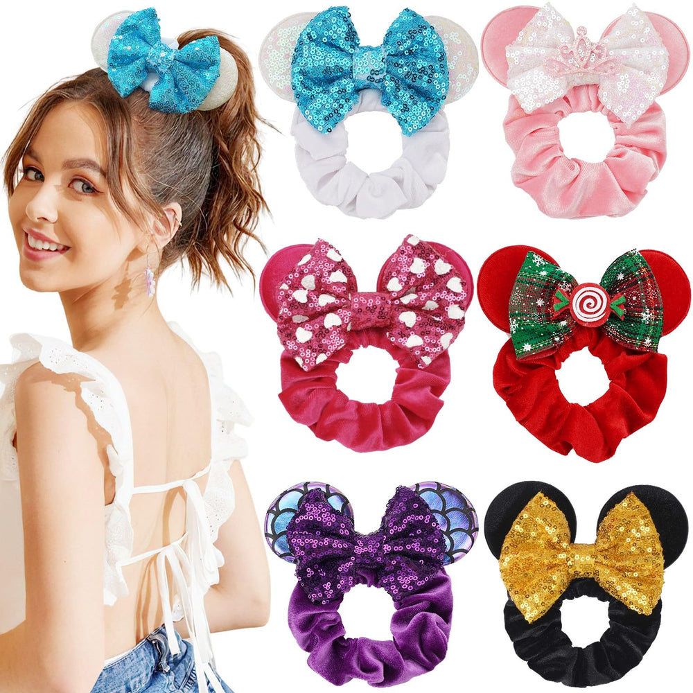 CellElection chouchou oreilles souris princesse blanche, idéal pour une coiffure chic et festive.