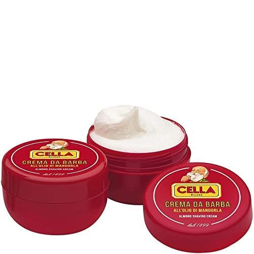 Cella Milano parfum d’amande distinctif évoquant les salons de barbier européens.
