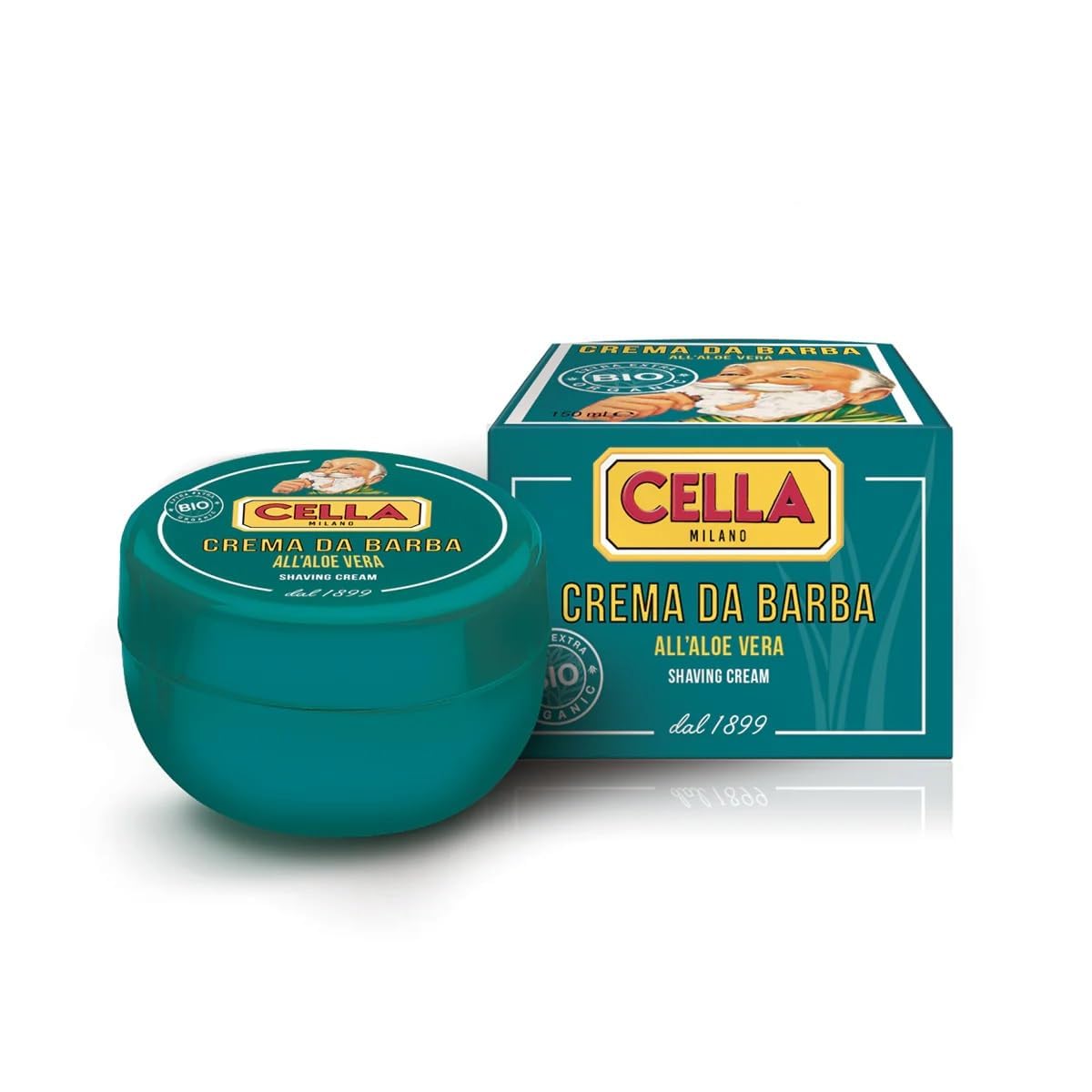 Cella Milano crème rasage aloé véra pour peau sensible, hydratation apaisante