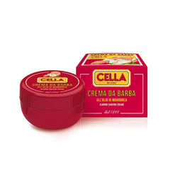 Cella Milano crème de rasage amande dans un pot, hydratante et riche.