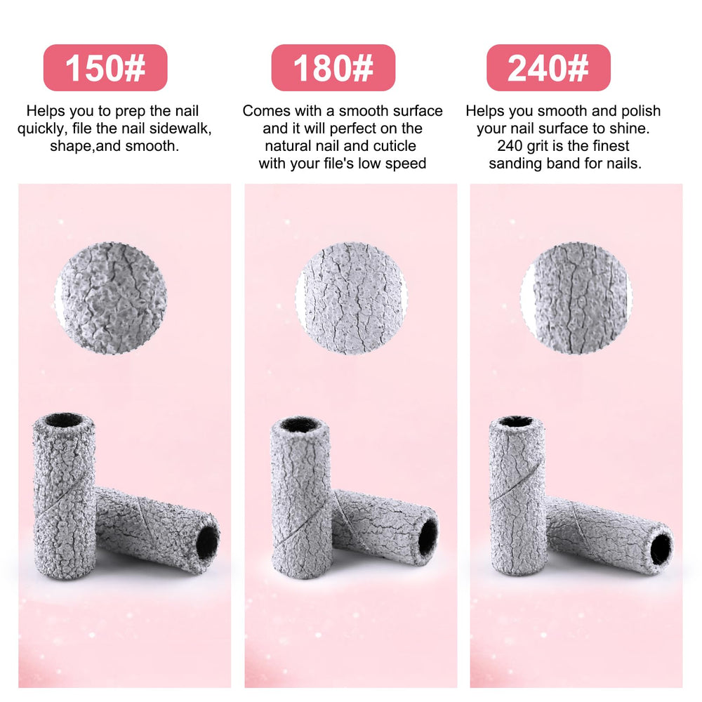 Cellentool bandes meulage grain 180 pour une surface lisse sur ongles naturels.