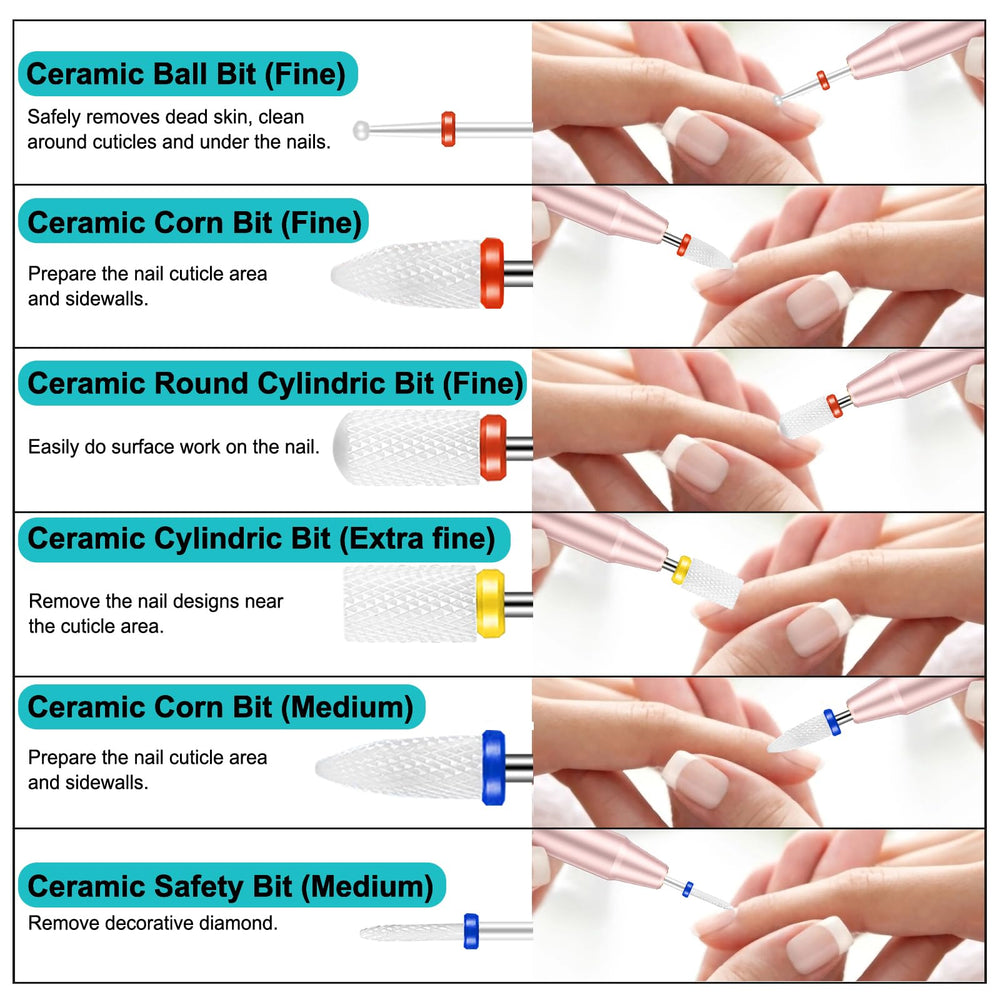 Cellentool forets ongles ceramique 6 pièces, durables pour finition lisse.