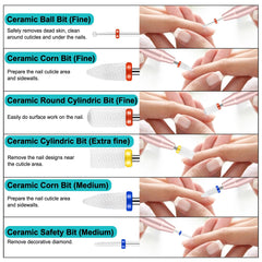 Cellentool forets ongles ceramique 6 pièces, durables pour finition lisse.
