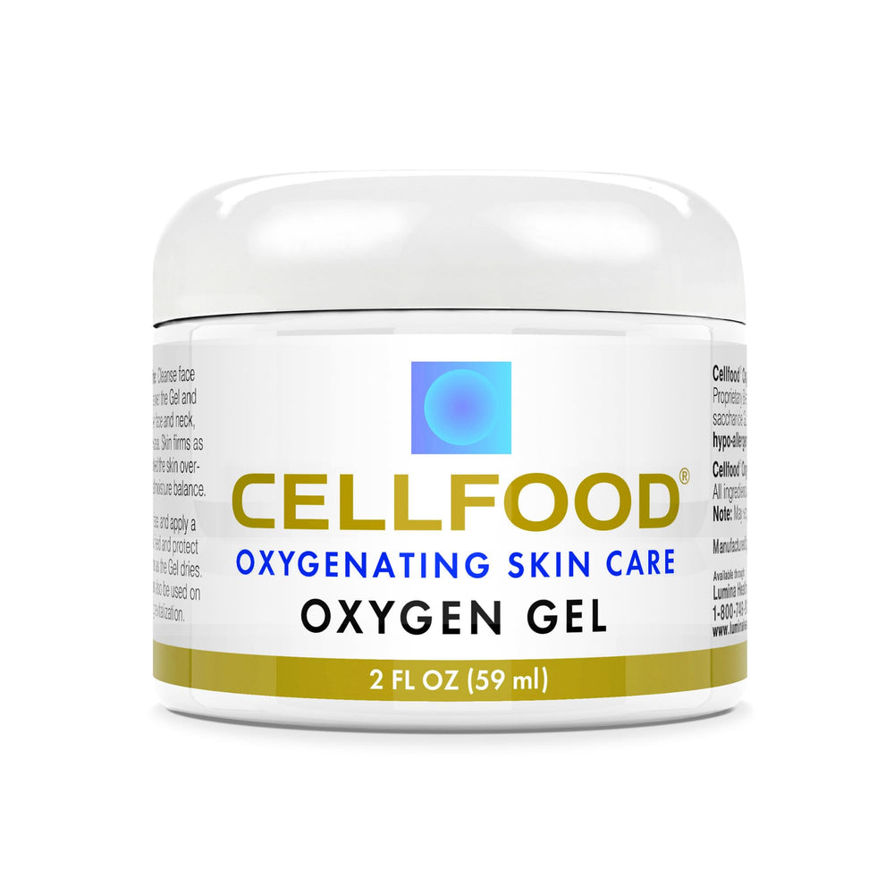 Cellfood oxygène gel, bouteille 60 ml, hydratation nourrissante et protectrice.