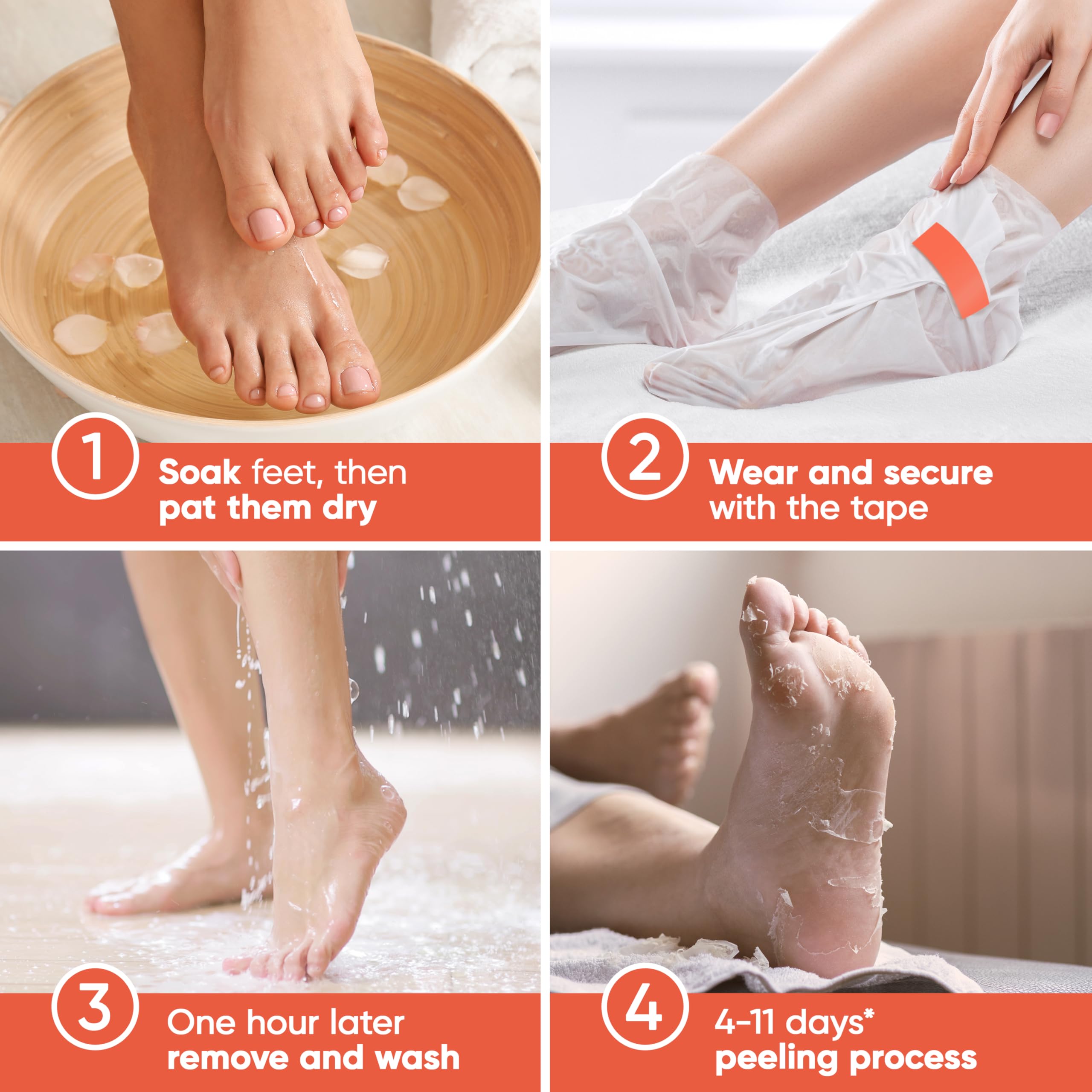 CÉLOR Masque pieds – étape d’application claire pour un soin rapide à la maison.
