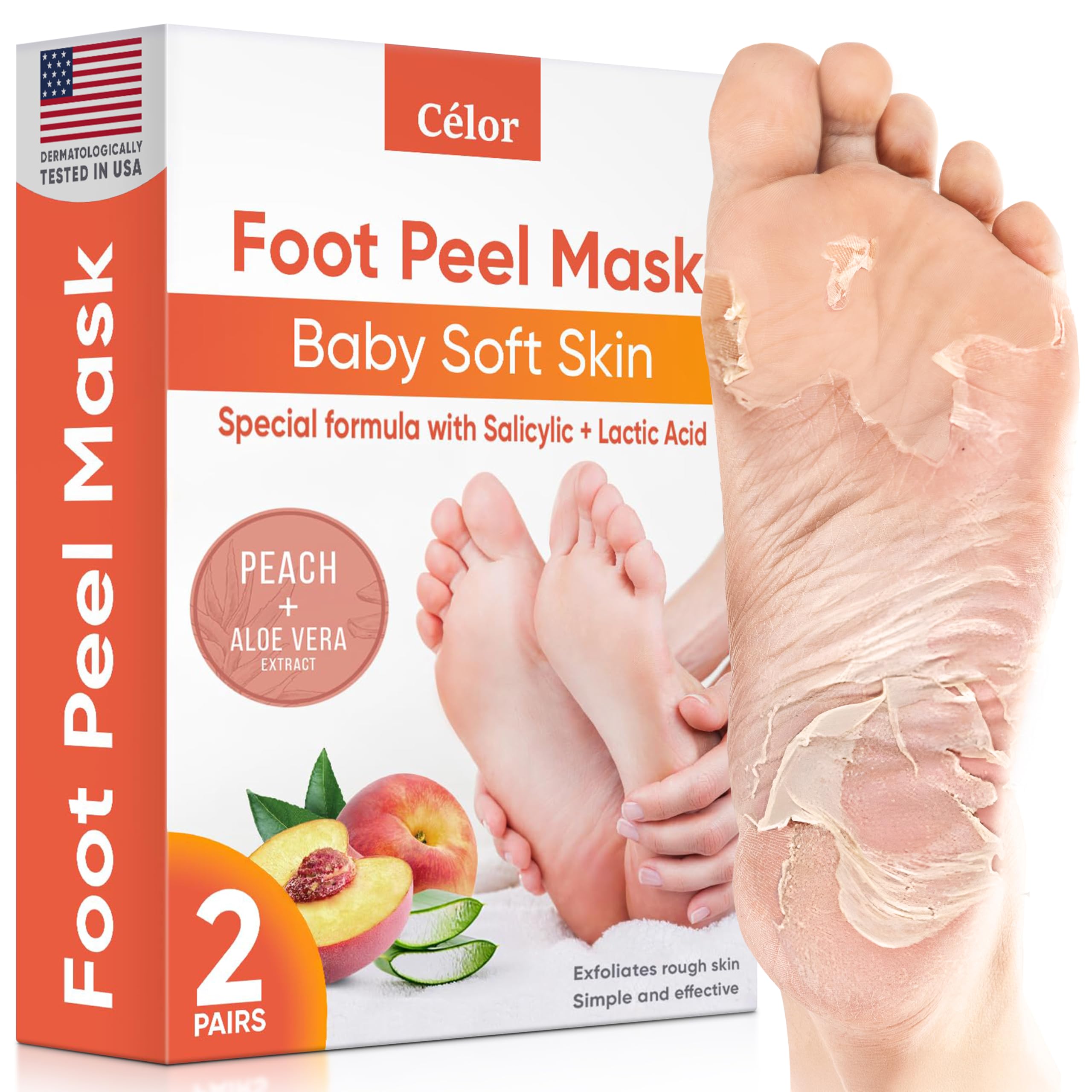 CÉLOR Masque pieds – emballage prêt à l’emploi pour soin à domicile.