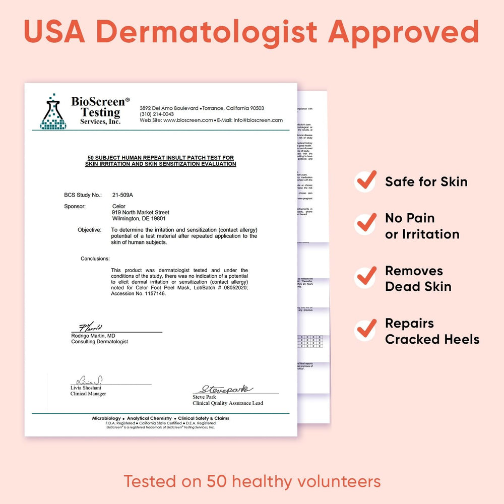 CÉLOR Masque pieds – exfoliation douce pour éliminer les peaux sèches.