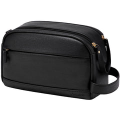 présentation de la trousse Celvetch en cuir PU noir, élégant design rétro pour le voyage